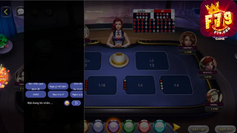 Các tính năng thú vị trong game xóc đĩa F79